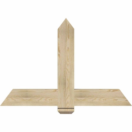 Ekena Millwork Eugene Rough Sawn Timber Gable Bracket, Douglas Fir, 48"W x 32"H x 4"D x 6"F, 16/12 Pitch GBW048X32X0406EUG00RDF